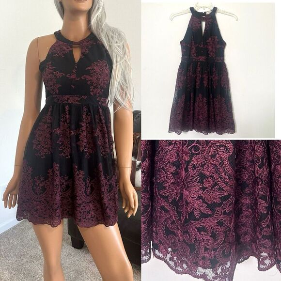 Altar'd State Lace Halter Dress Size S Whimsigoth Vampy Dark Academia Romantic - Picture 1 of 12